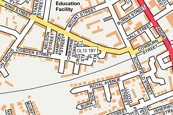 OL10 1BY map - OS OpenMap – Local (Ordnance Survey)