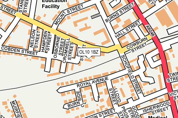 OL10 1BZ map - OS OpenMap – Local (Ordnance Survey)