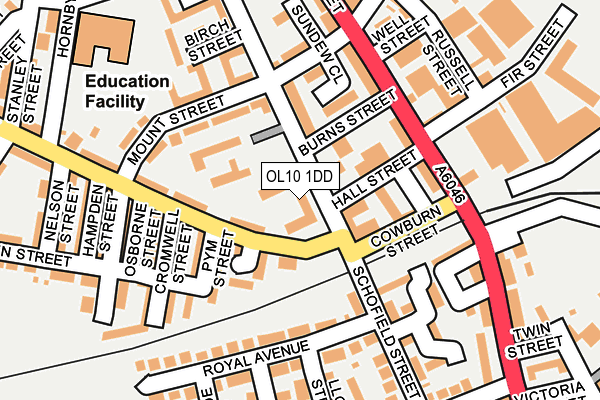 OL10 1DD map - OS OpenMap – Local (Ordnance Survey)