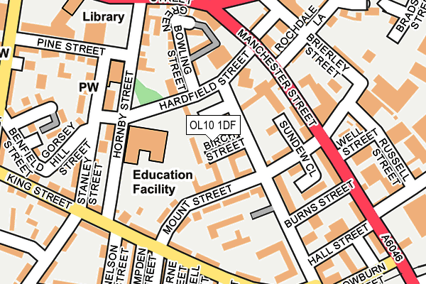 OL10 1DF map - OS OpenMap – Local (Ordnance Survey)