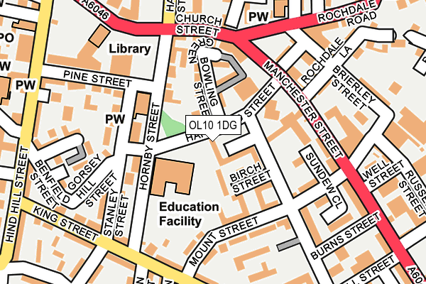 OL10 1DG map - OS OpenMap – Local (Ordnance Survey)