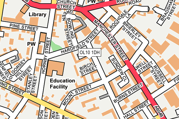 OL10 1DH map - OS OpenMap – Local (Ordnance Survey)