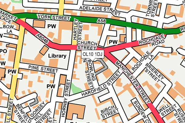 OL10 1DJ map - OS OpenMap – Local (Ordnance Survey)