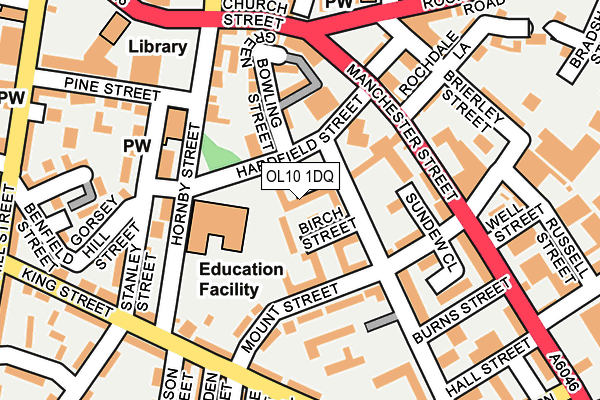 OL10 1DQ map - OS OpenMap – Local (Ordnance Survey)