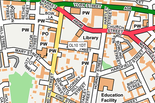 OL10 1DT map - OS OpenMap – Local (Ordnance Survey)