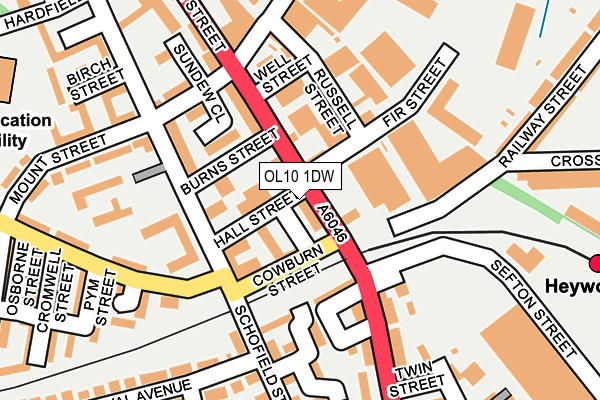 OL10 1DW map - OS OpenMap – Local (Ordnance Survey)