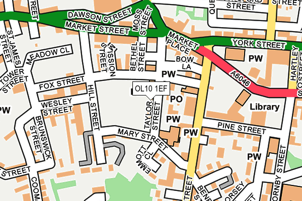 OL10 1EF map - OS OpenMap – Local (Ordnance Survey)