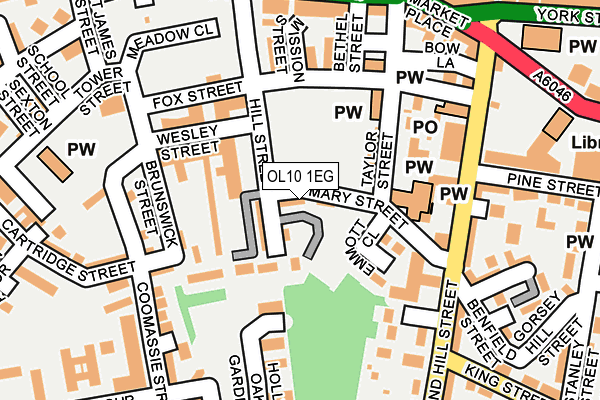 OL10 1EG map - OS OpenMap – Local (Ordnance Survey)