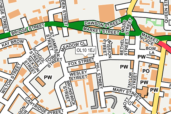 OL10 1EJ map - OS OpenMap – Local (Ordnance Survey)