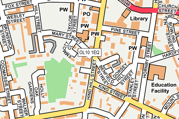 OL10 1EQ map - OS OpenMap – Local (Ordnance Survey)