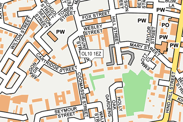 OL10 1EZ map - OS OpenMap – Local (Ordnance Survey)