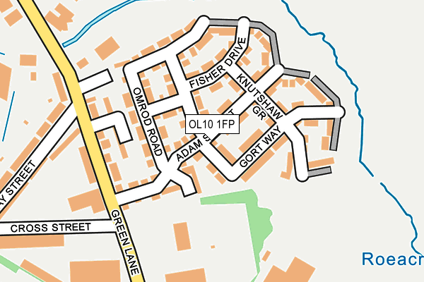 OL10 1FP map - OS OpenMap – Local (Ordnance Survey)