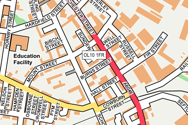 OL10 1FR map - OS OpenMap – Local (Ordnance Survey)