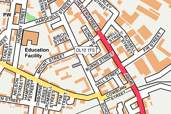 OL10 1FS map - OS OpenMap – Local (Ordnance Survey)