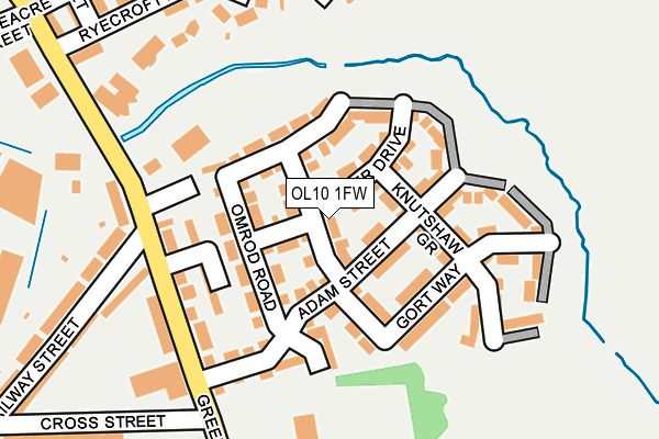 OL10 1FW map - OS OpenMap – Local (Ordnance Survey)