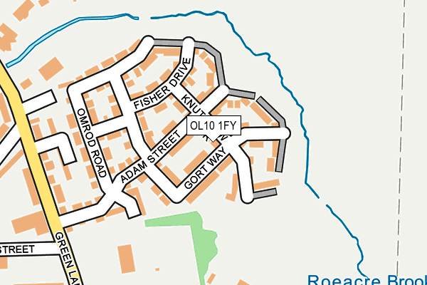 OL10 1FY map - OS OpenMap – Local (Ordnance Survey)
