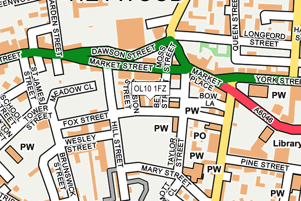 OL10 1FZ map - OS OpenMap – Local (Ordnance Survey)