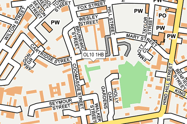OL10 1HB map - OS OpenMap – Local (Ordnance Survey)