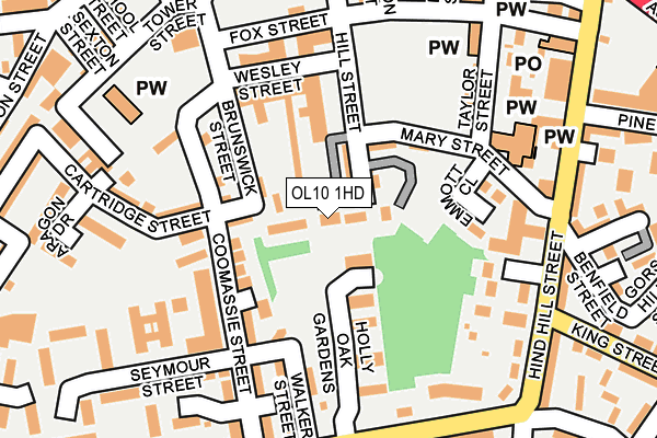 OL10 1HD map - OS OpenMap – Local (Ordnance Survey)