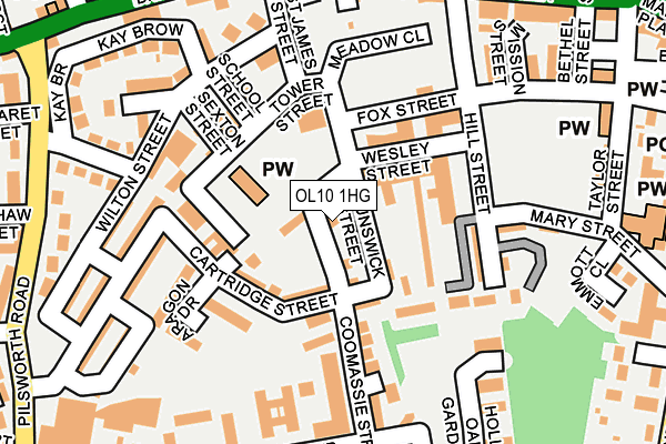 OL10 1HG map - OS OpenMap – Local (Ordnance Survey)