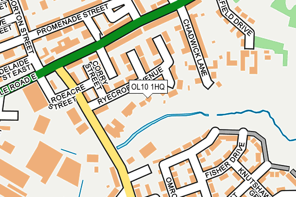 OL10 1HQ map - OS OpenMap – Local (Ordnance Survey)