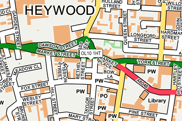 Map of THE HEYWOOD BARBERS LIMITED at local scale