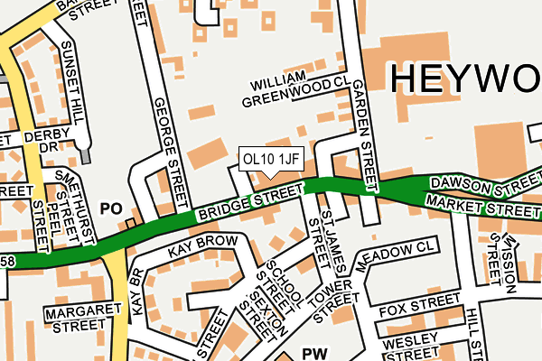 Map of HEYWOOD BARGAIN STORE LTD at local scale