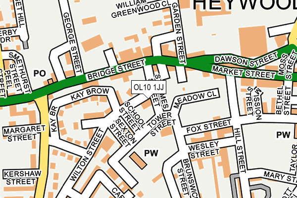 OL10 1JJ map - OS OpenMap – Local (Ordnance Survey)