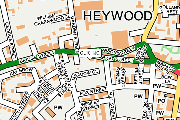 OL10 1JQ map - OS OpenMap – Local (Ordnance Survey)