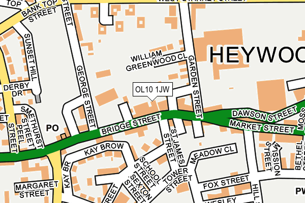 OL10 1JW map - OS OpenMap – Local (Ordnance Survey)