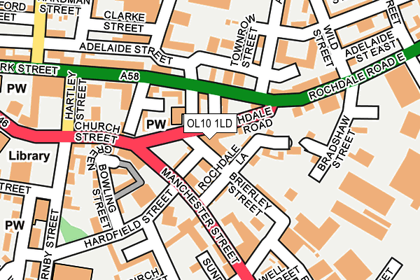 OL10 1LD map - OS OpenMap – Local (Ordnance Survey)