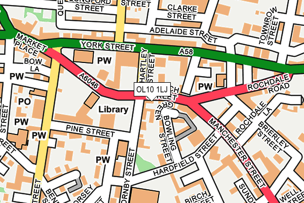 OL10 1LJ map - OS OpenMap – Local (Ordnance Survey)