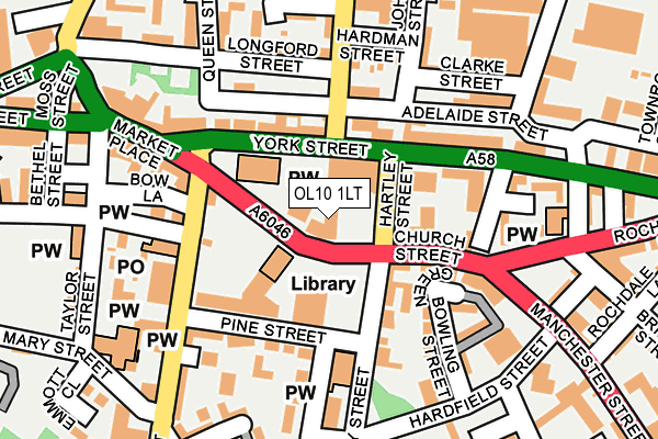 OL10 1LT map - OS OpenMap – Local (Ordnance Survey)