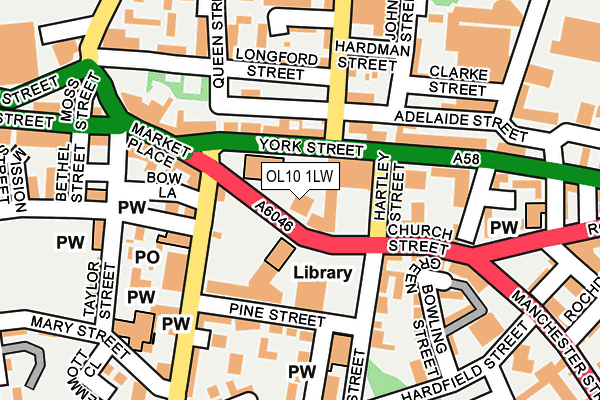 OL10 1LW map - OS OpenMap – Local (Ordnance Survey)