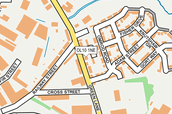 OL10 1NE map - OS OpenMap – Local (Ordnance Survey)