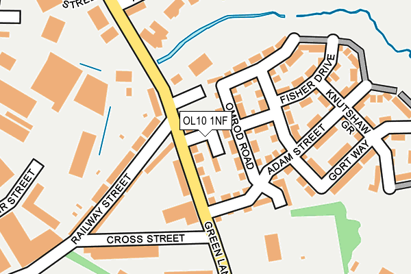 OL10 1NF map - OS OpenMap – Local (Ordnance Survey)