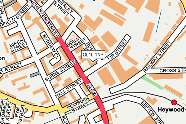 OL10 1NP map - OS OpenMap – Local (Ordnance Survey)