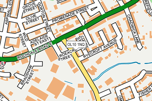 OL10 1NQ map - OS OpenMap – Local (Ordnance Survey)