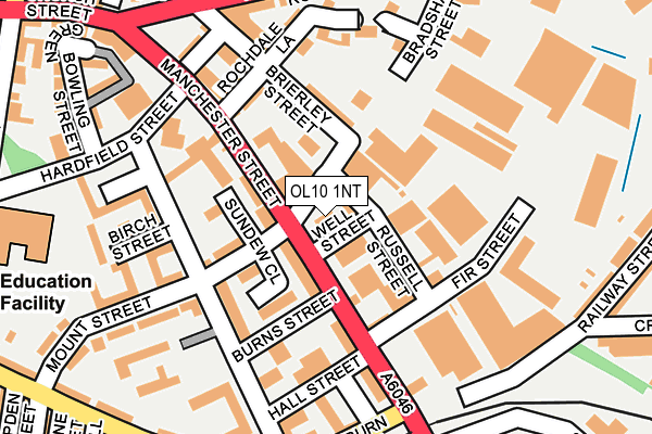 OL10 1NT map - OS OpenMap – Local (Ordnance Survey)