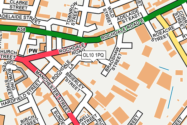OL10 1PQ map - OS OpenMap – Local (Ordnance Survey)