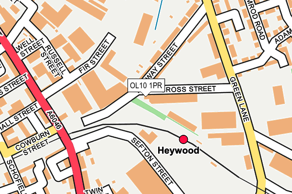 OL10 1PR map - OS OpenMap – Local (Ordnance Survey)