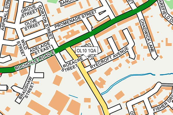 OL10 1QA map - OS OpenMap – Local (Ordnance Survey)