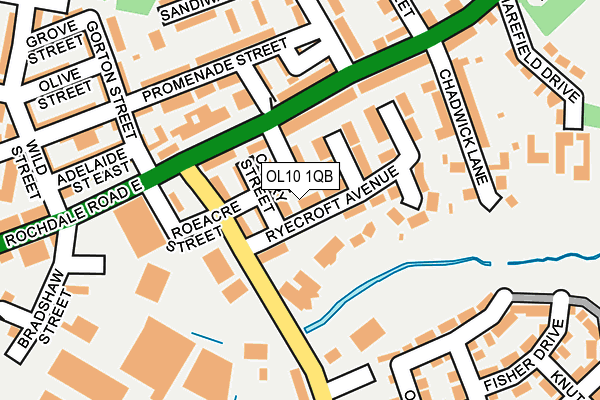 OL10 1QB map - OS OpenMap – Local (Ordnance Survey)