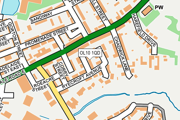 OL10 1QD map - OS OpenMap – Local (Ordnance Survey)