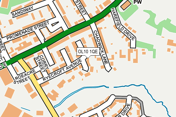 OL10 1QE map - OS OpenMap – Local (Ordnance Survey)