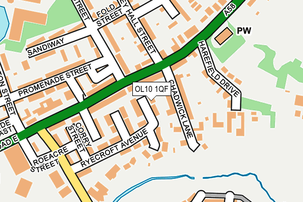 OL10 1QF map - OS OpenMap – Local (Ordnance Survey)