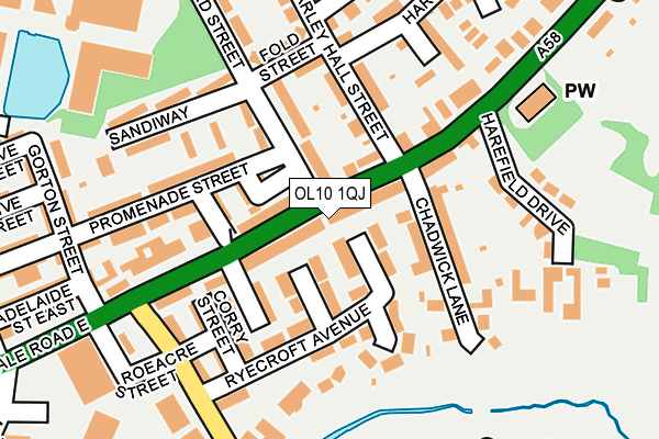 OL10 1QJ map - OS OpenMap – Local (Ordnance Survey)