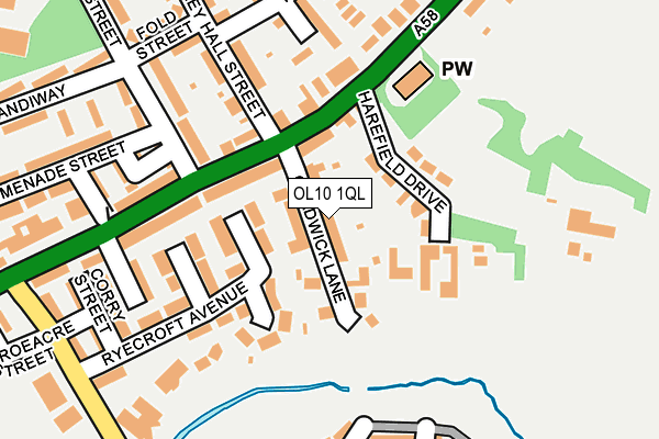 OL10 1QL map - OS OpenMap – Local (Ordnance Survey)