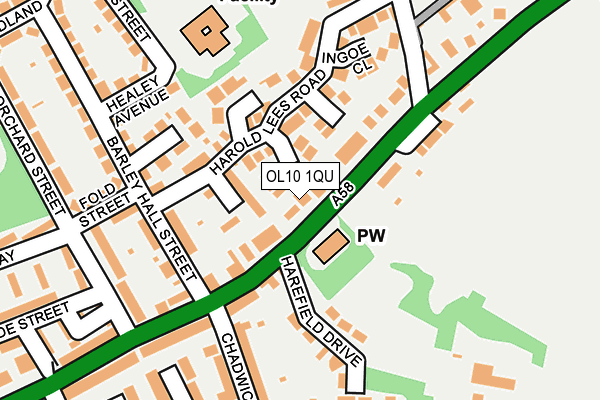 OL10 1QU map - OS OpenMap – Local (Ordnance Survey)