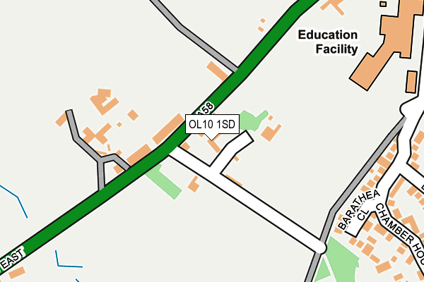 OL10 1SD map - OS OpenMap – Local (Ordnance Survey)
